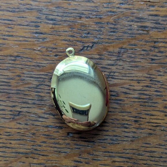 Victorian Cameo Locket Vintage Necklace Pendant Shell Ivory Ornate Gold Oval - Picture 8 of 11